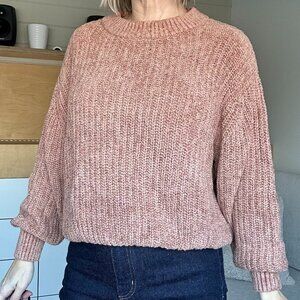 Wilfred Essential Chenille Knit Sweater Size Small in Dusty Rose